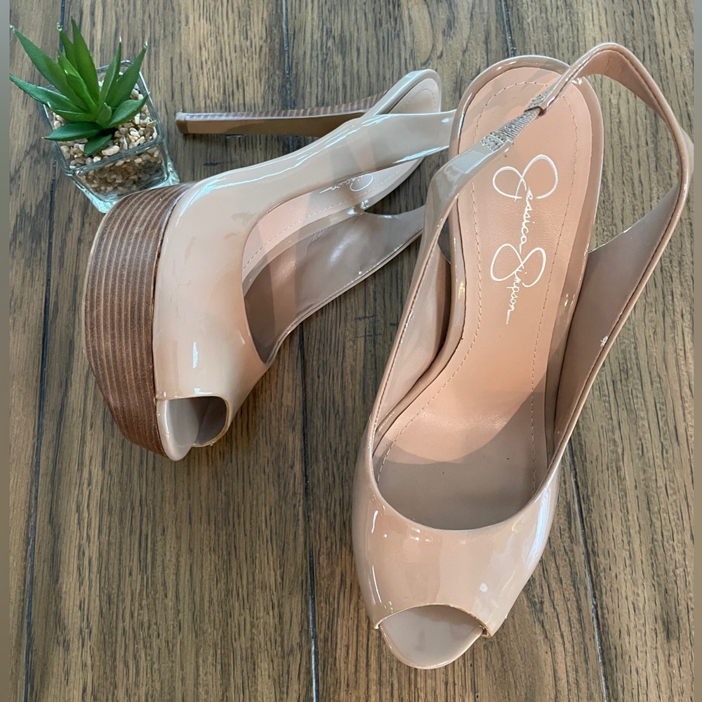 Jessica Simpson Nude Sling Back Size 9 Heels